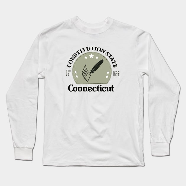 The Constitution State, Connecticut, New England Long Sleeve T-Shirt by TaliDe